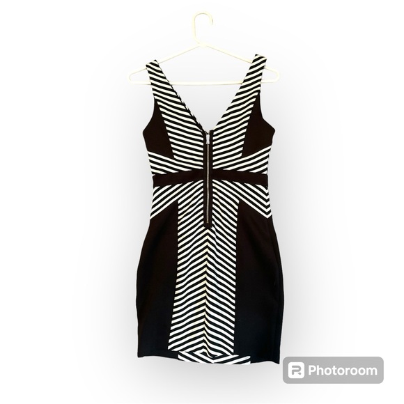 Guess Black and White Striped Dress - Picture 2 of 7